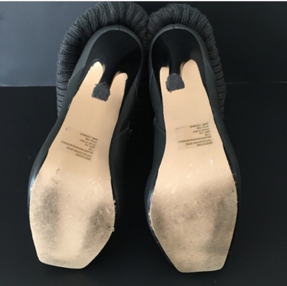 Bakers "Cashmere" Fold Over Sweater Top Mid Calf Platform Boots Gray 7.5 Buckle - Picture 5 of 9